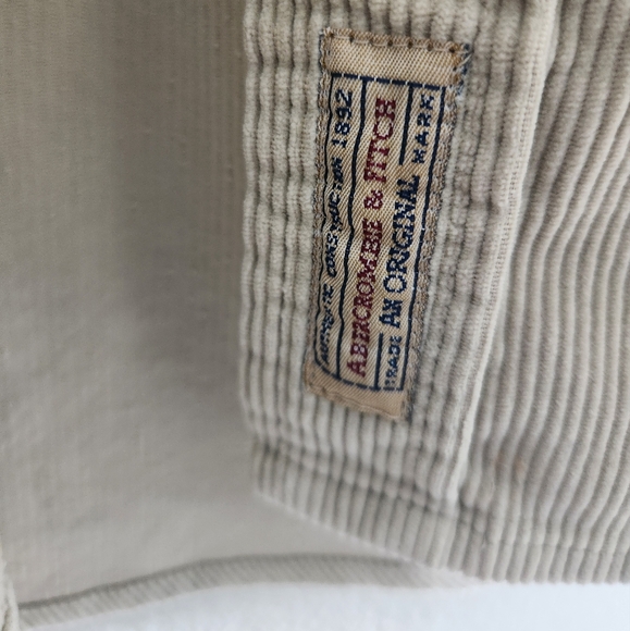 Abercrombie & Fitch Tan Corduroy Shirt Shacket Men's XL Women's Oversized Fall - Picture 4 of 10